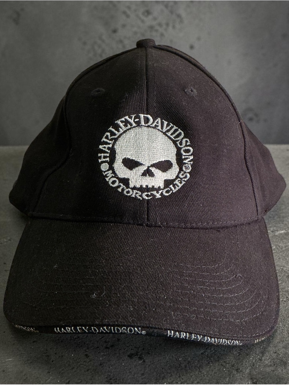 Harley-Davidson Black Cap with White Skull Emblem